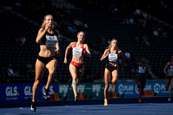 Luna Thiel (VfL Eintracht Hannover) im 400m Finale waehrend der deutschen Leichtathletik-Meisterschaften im Olympiastadion am 26.06.2022 in Berlin